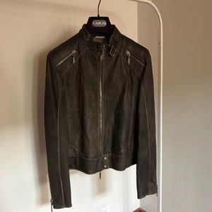 Italian made leather biker jacket